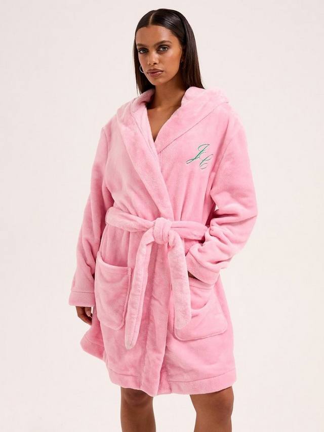 

Коронованный флисовый халат с капюшоном Juicy Couture, Juicy Pink