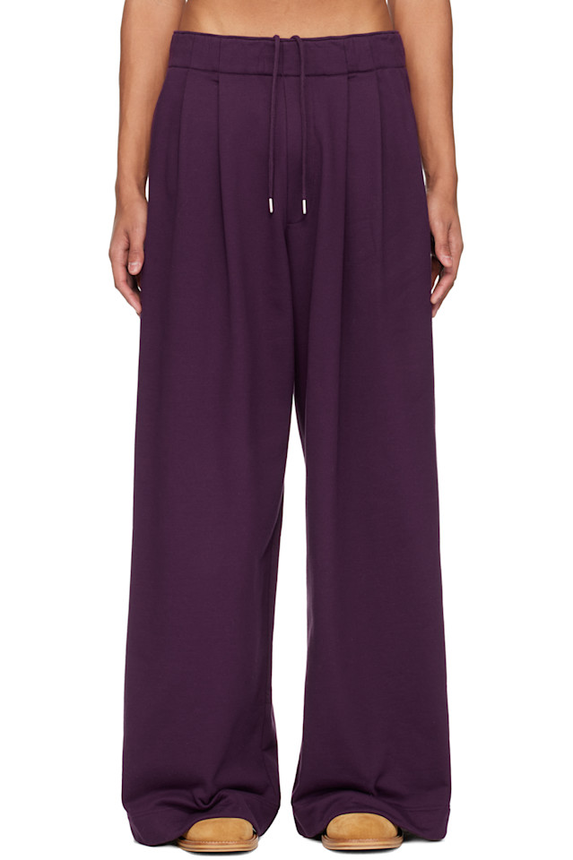 

Dries Van Noten Фиолетовые плиссированные спортивные штаны