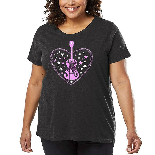 

Футболка с принтом It's a love story, plus size La Pop Art, Grey, Серый, Футболка с принтом It's a love story, plus size La Pop Art, Grey