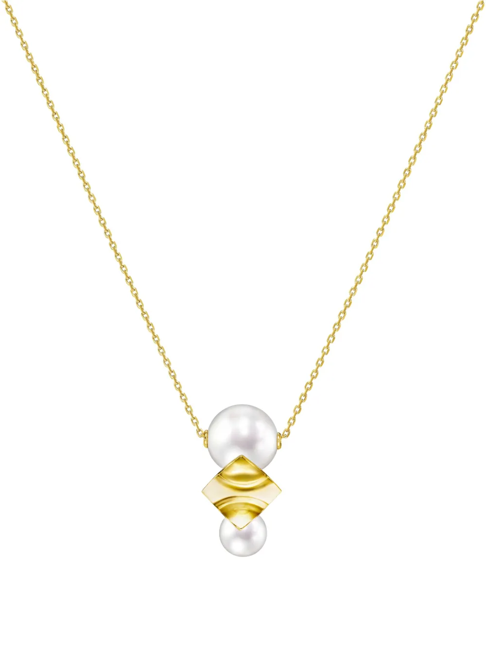

Колье Square Leaf из желтого золота с жемчугом TASAKI, золотой