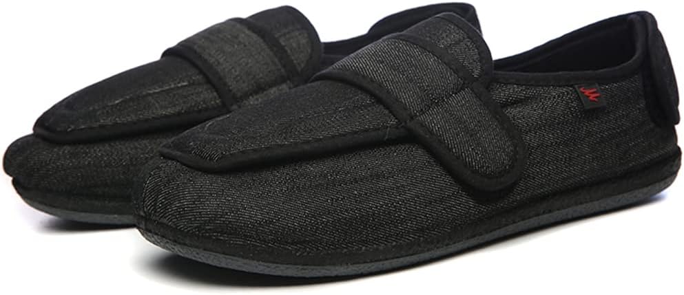 

Мужские регулируемые тапочки с широкой посадкой для опухших ног, диабетических отеков, ботинки-тапочки, для дома и улицы, большой размер ZJING, серый