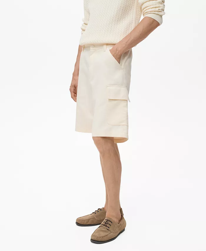 

Мужские хлопковые бермуды карго 10" из лиоцеля Mango, загар/бежевый