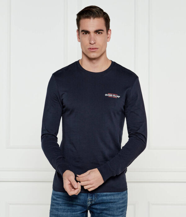 

Лонгслив Guess Jeans American Slim Fit, синий