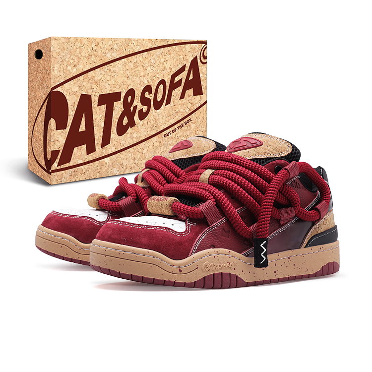 

Cat&Sofa Кроссовки для скейтбординга унисекс Swag пробка бордовые, цвет Cork Burgundy