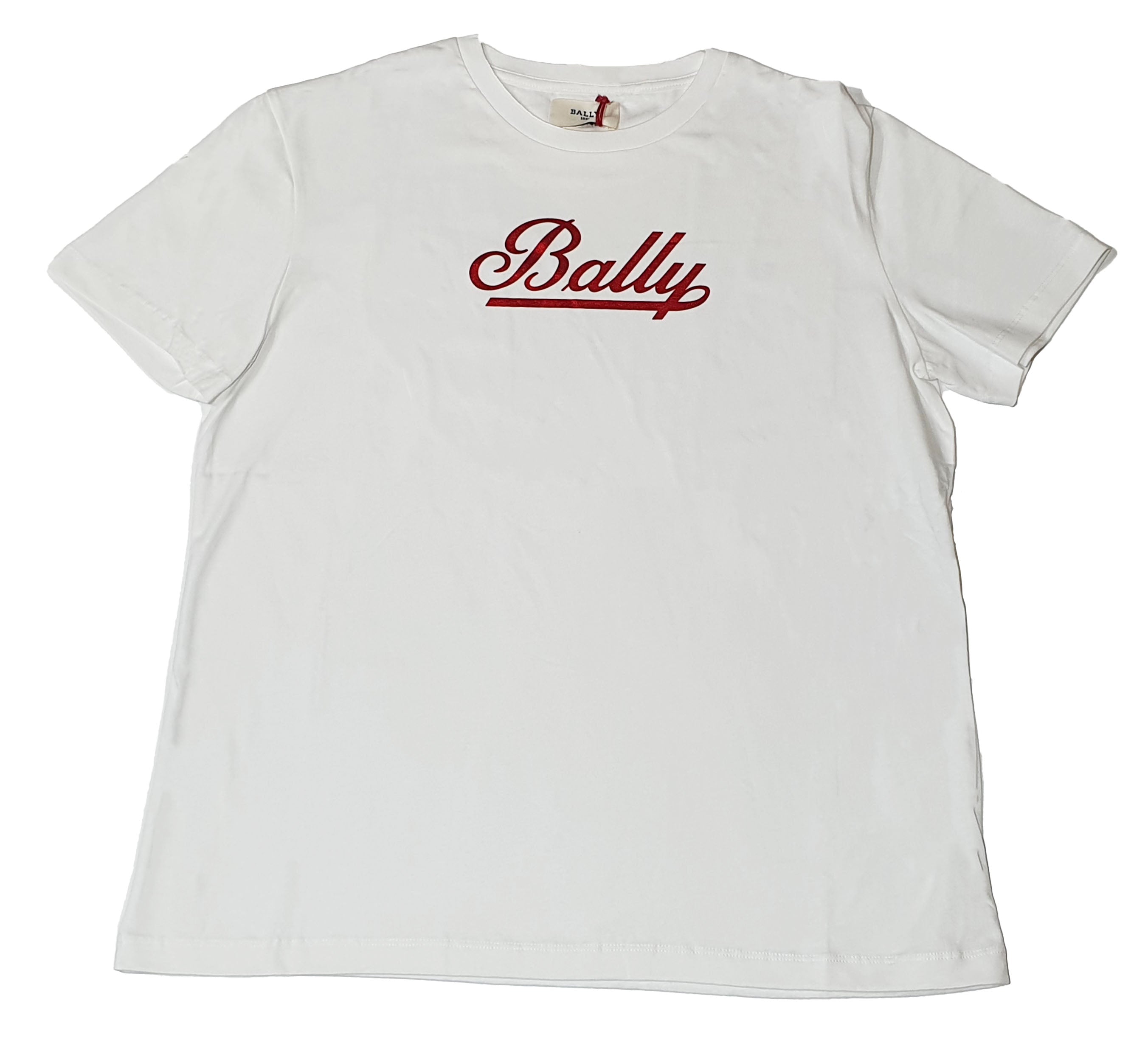 

Футболка женская белая Bally 6240588 из 100% хлопка с логотипом