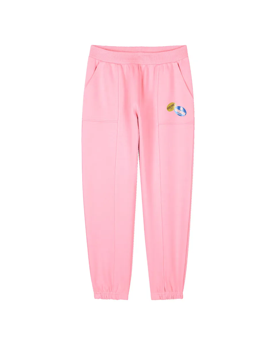 

Спортивные брюки из хлопка для девочек с карманами Kenzo Kids, цвет Rosa