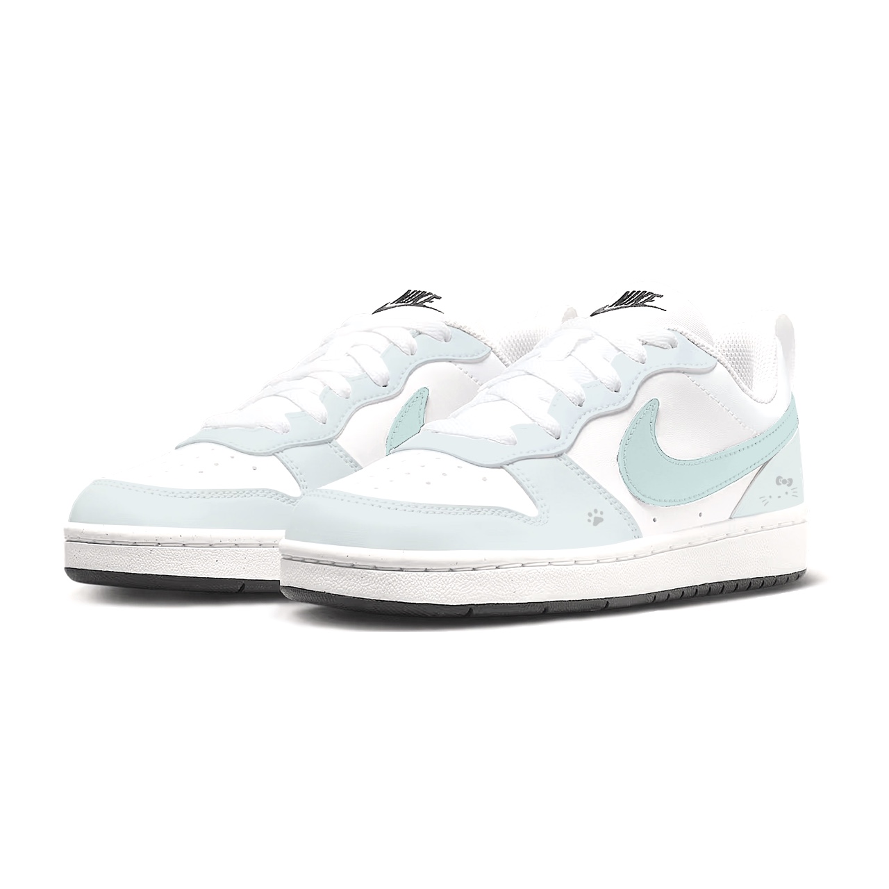 Nike Кроссовки для скейтбординга Court Borough Mint Cat Low top Kids' зеленый белый для подростков — фото 4