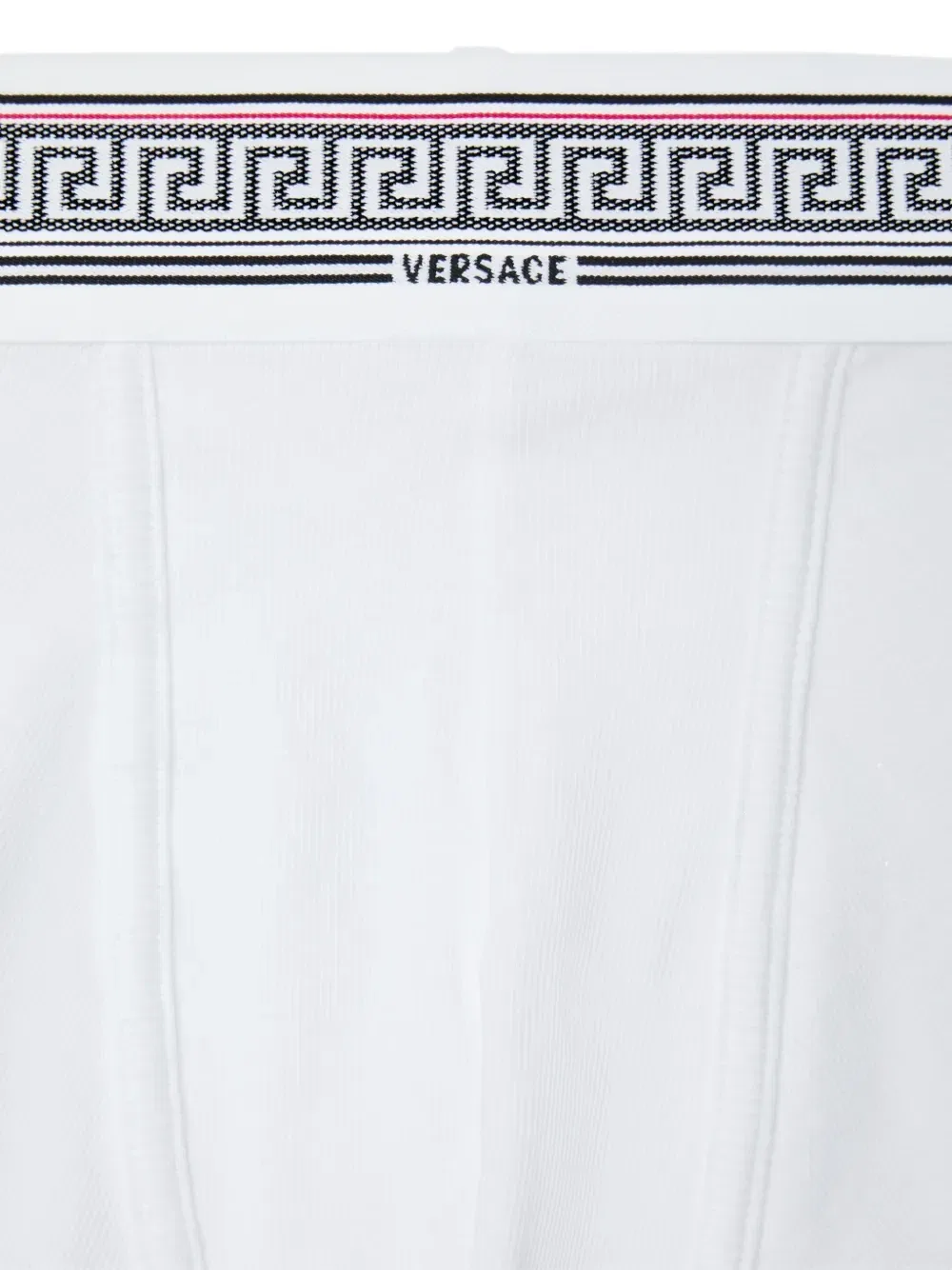 Трусы из хлопкового джерси в рубчик VERSACE, белый — фото 3
