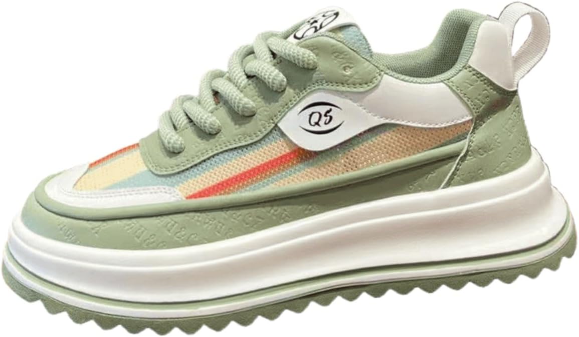 

Мужские низкие повседневные спортивные кроссовки - верх из дышащего ПУ, подошва из противоскользящего ПВХ, удобные наружные кроссовки на шнуровке, простой дизайн Clolinde, зеленый