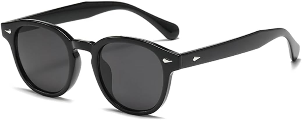 

Модные овальные солнцезащитные очки для женщин в стиле ретро с заклепками, защита от УФ-излучения UV400, трендовые мужские очки с прозрачными линзами Ocean UUPTTPL, Black Grey