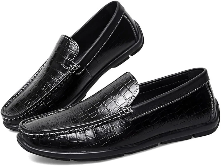 Лоферы мужские Slip-On, кожа, мокасины, черный HBNCFTI — фото 4