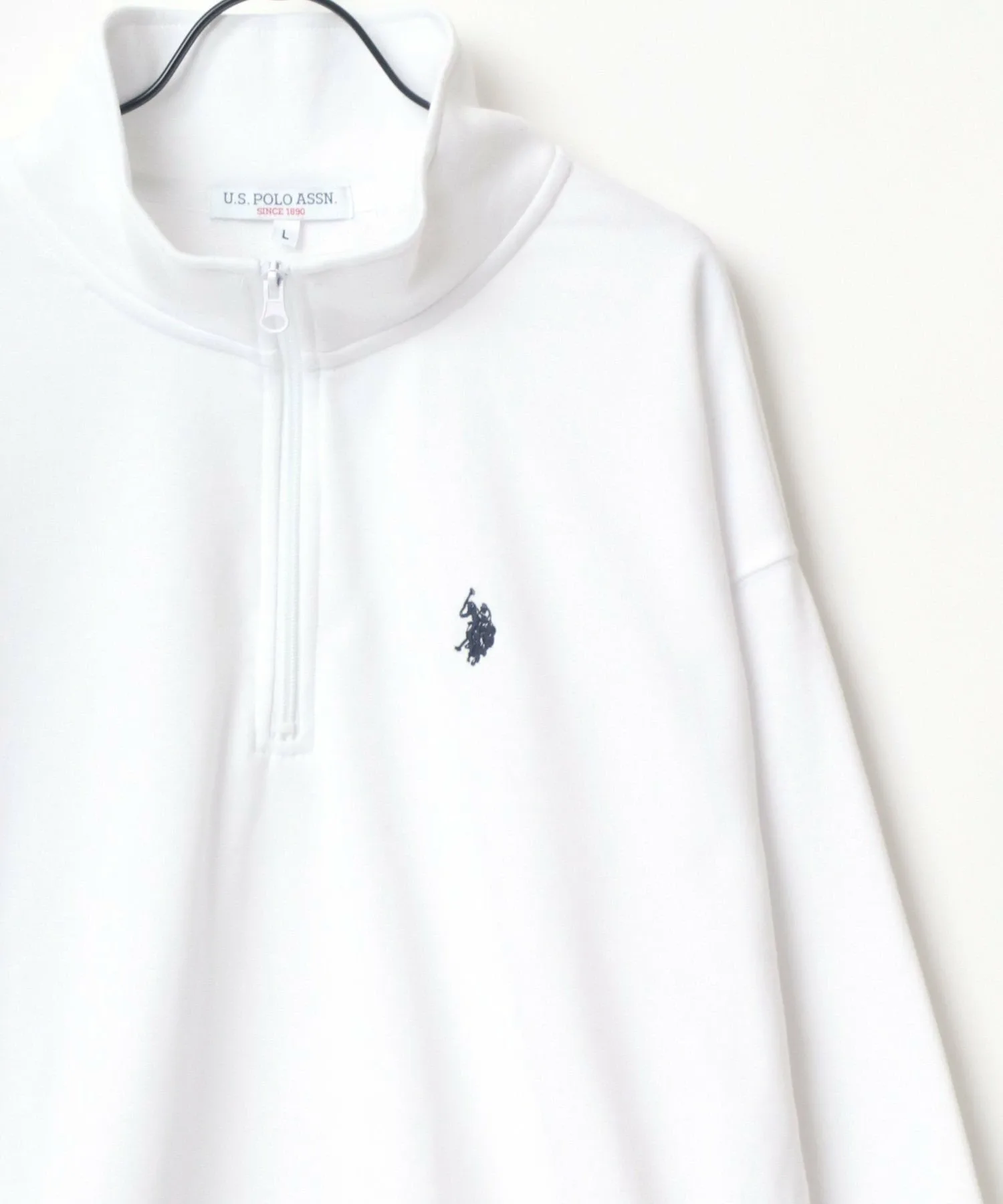 Мужская флисовая толстовка US POLO ASSN., с застежкой-молнией до середины груди. U.S. Polo Assn., white