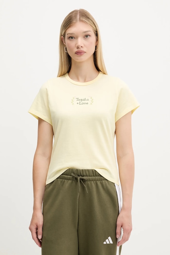 

Хлопковая футболка Abercrombie & Fitch, желтый
