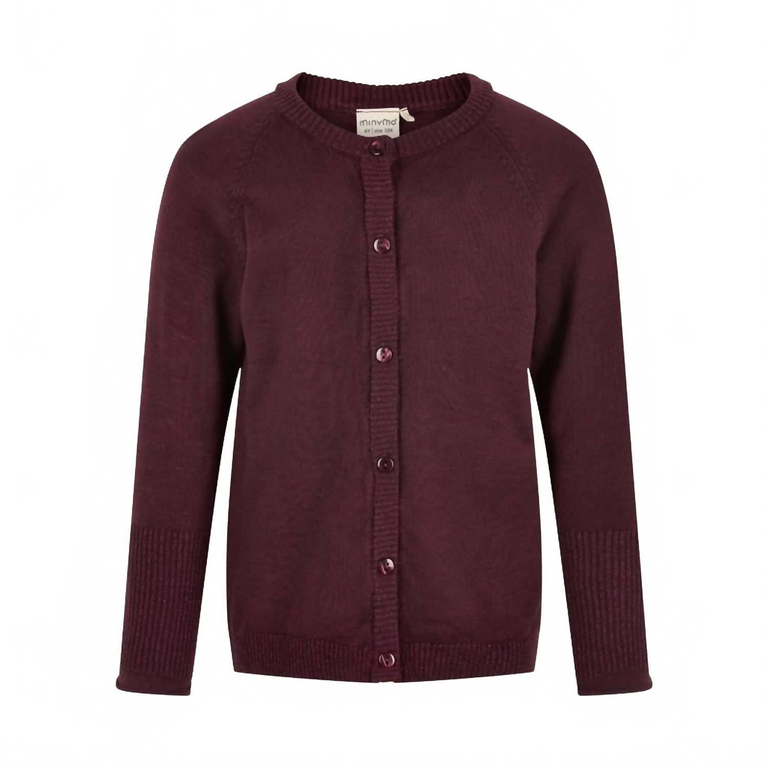

Детский кардиган с пуговицами в блестках цвета инжира Minymo, Fig Glitter