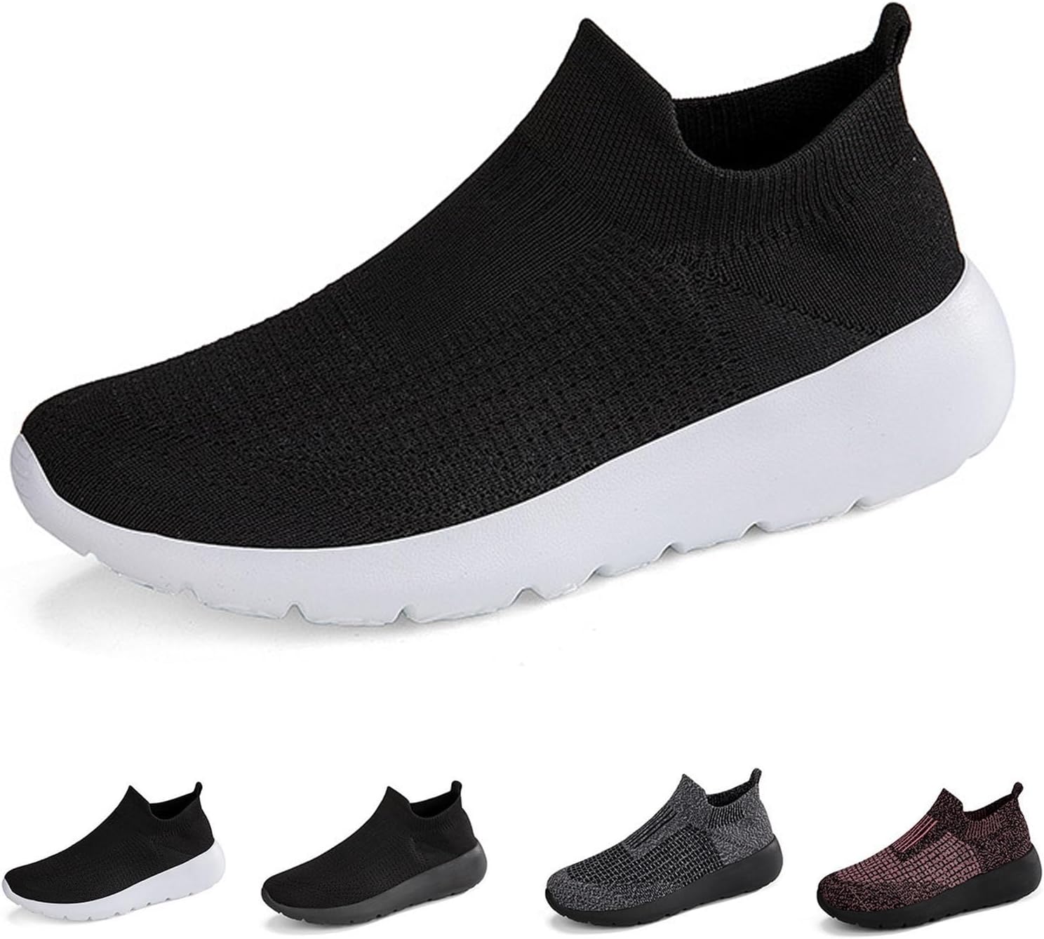 

Мужские вязаные дышащие кроссовки DESESE для прогулок и спорта, слипоны-носочки, повседневные лоферы на платформе, удобные сетчатые кроссовки для тенниса и тренировок, черный