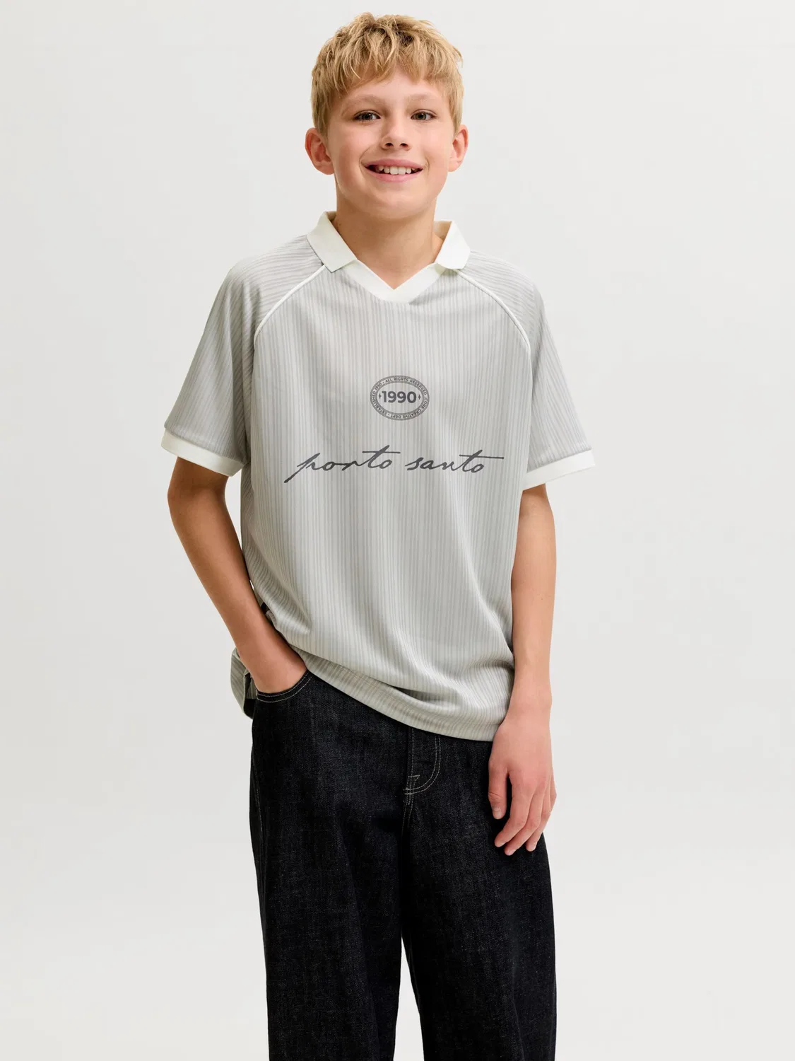 Футболка 'JCOEterna' Jack & Jones Junior, Grey/Anthracite/Light Grey — фото 3