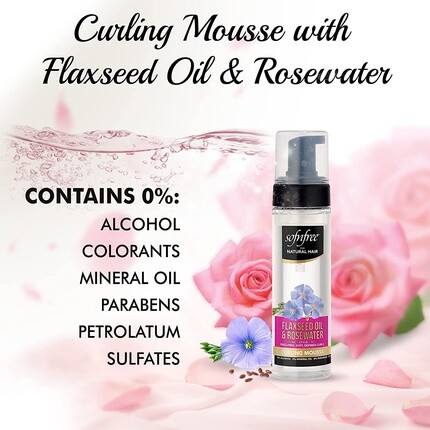 Sofn'Free Curling Mousse с льняным маслом и розовой водой для натуральных вьющихся волос 6,76 жидких унций Sof N' Free — фото 3