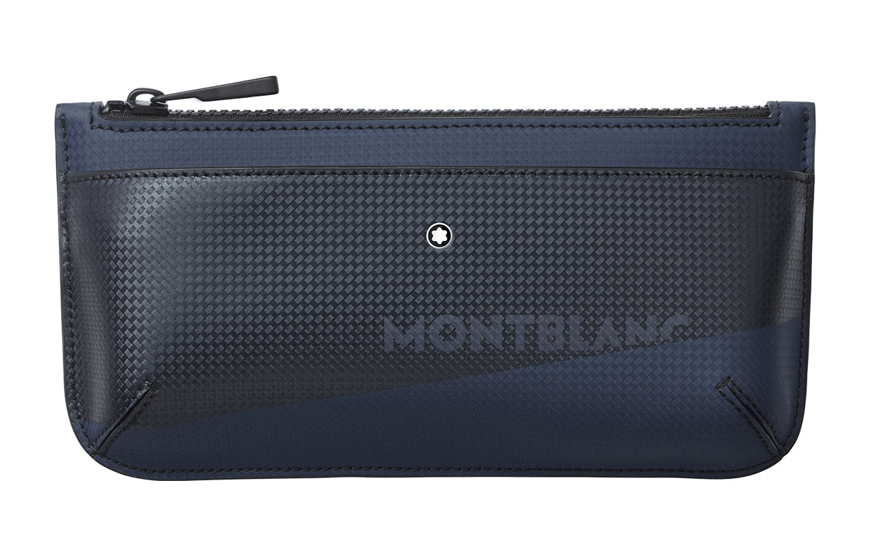 

MONTBLANC Кожаная дорожная косметичка Пенал Маленький клатч мужской сине-черный