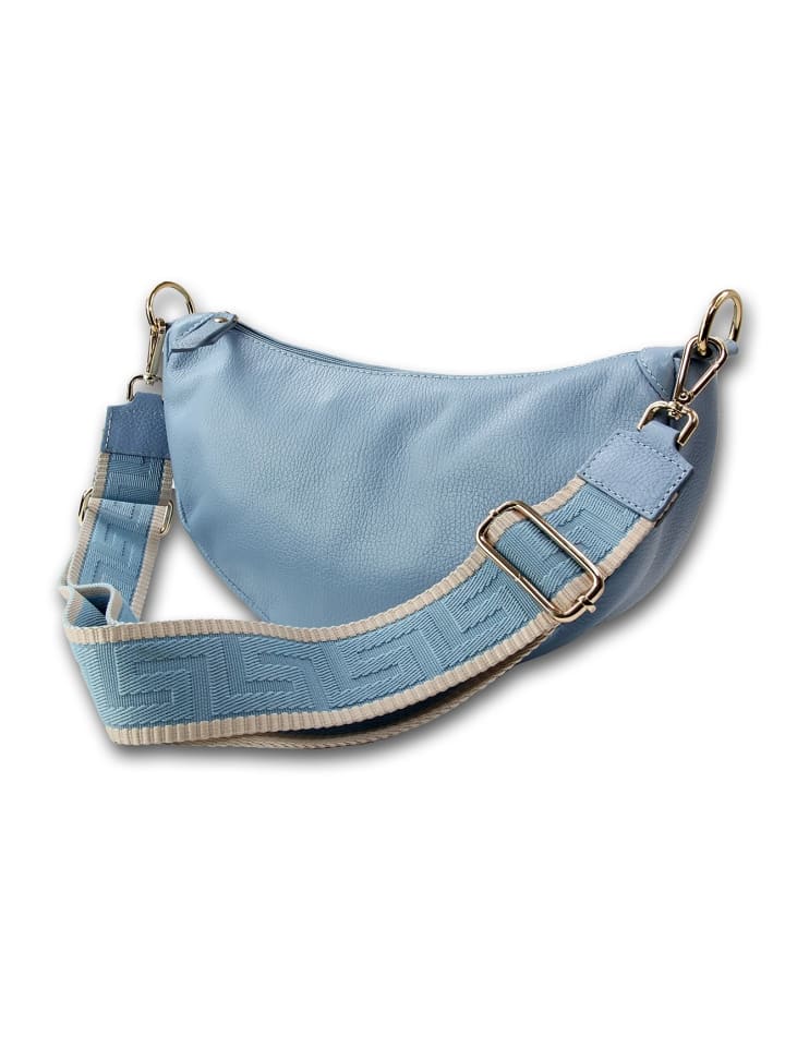 

Кожаная сумка через плечо, городская сумка Toscanto, светло-голубая, около 33 см Toscanto