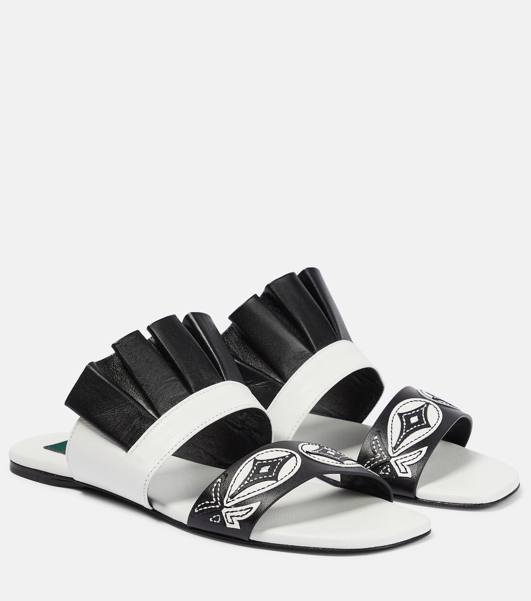Кожаные сандалии с вышивкой Pucci, разноцветный