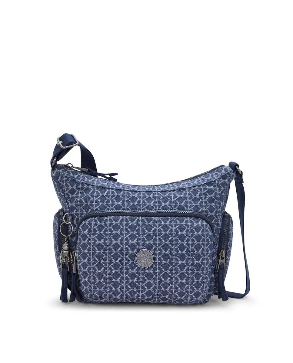 

Женская маленькая сумка через плечо Gabb S с регулируемым ремешком, джинсового цвета с принтом Kipling