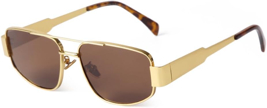 

Солнцезащитные очки в металлической оправе, прямоугольной формы, для мужчин и женщин, в стиле ретро, ​​с золотистым зеркальным покрытием, защита от УФ-излучения UV400 LANGSER, C4