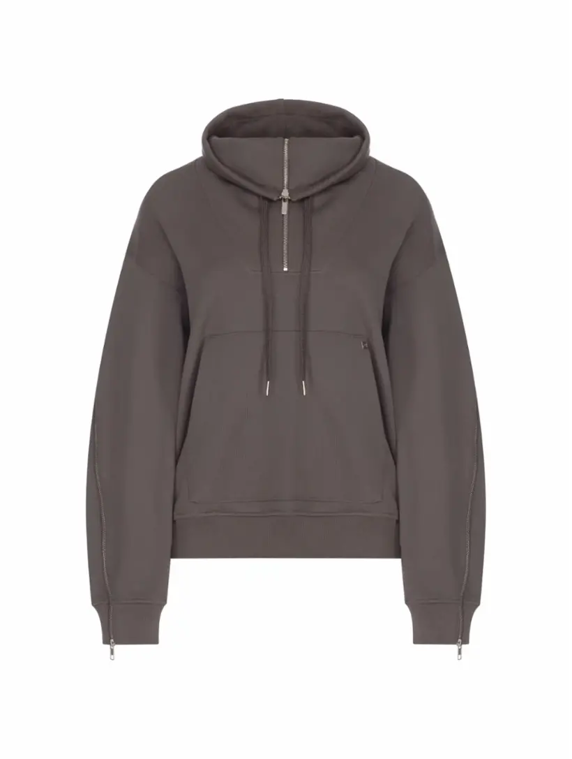 

Хлопковый свитер на молнии Helmut Lang, черный