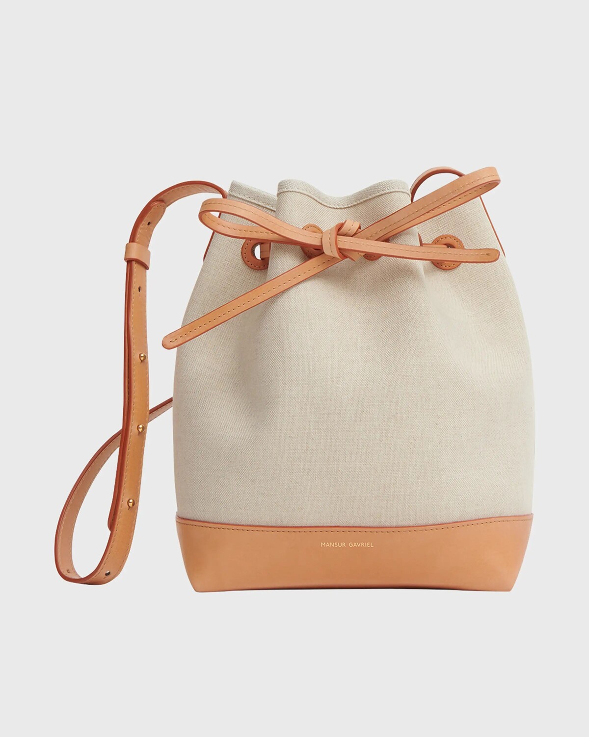 

Мини-сумка-ведро из парусины на шнурке Mansur Gavriel, цвет Natural