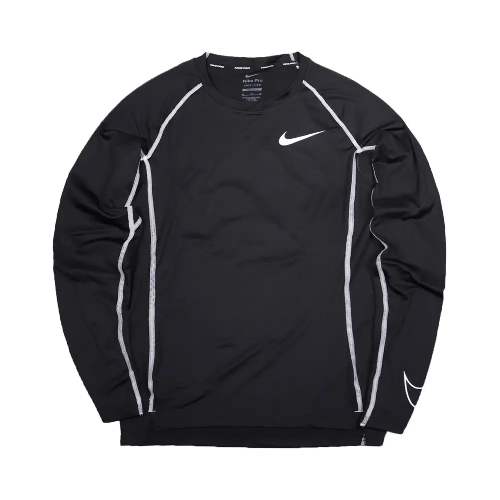 Pro Dri-FIT мужская футболка с принтом лонгслив Nike, черный — фото 4