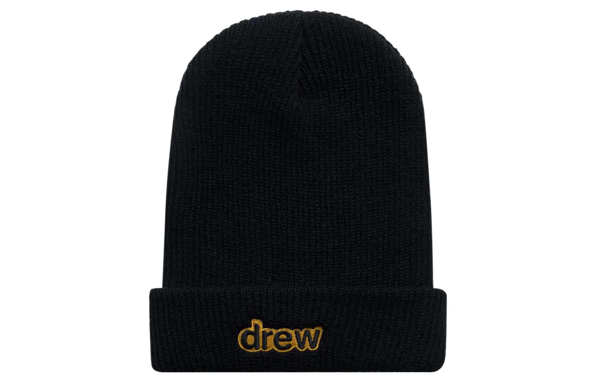

Акриловая вязаная шапка унисекс черная Drew House