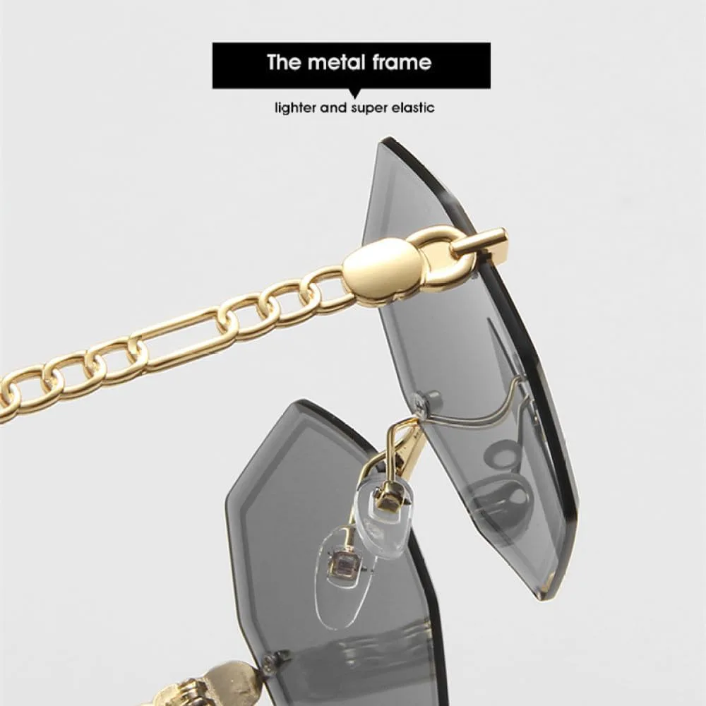 

Женские солнцезащитные очки без оправы 2027 года с градиентными линзами, винтажные очки для женщин, классические очки с защитой от УФ-излучения UV400 MTZJH, Brown