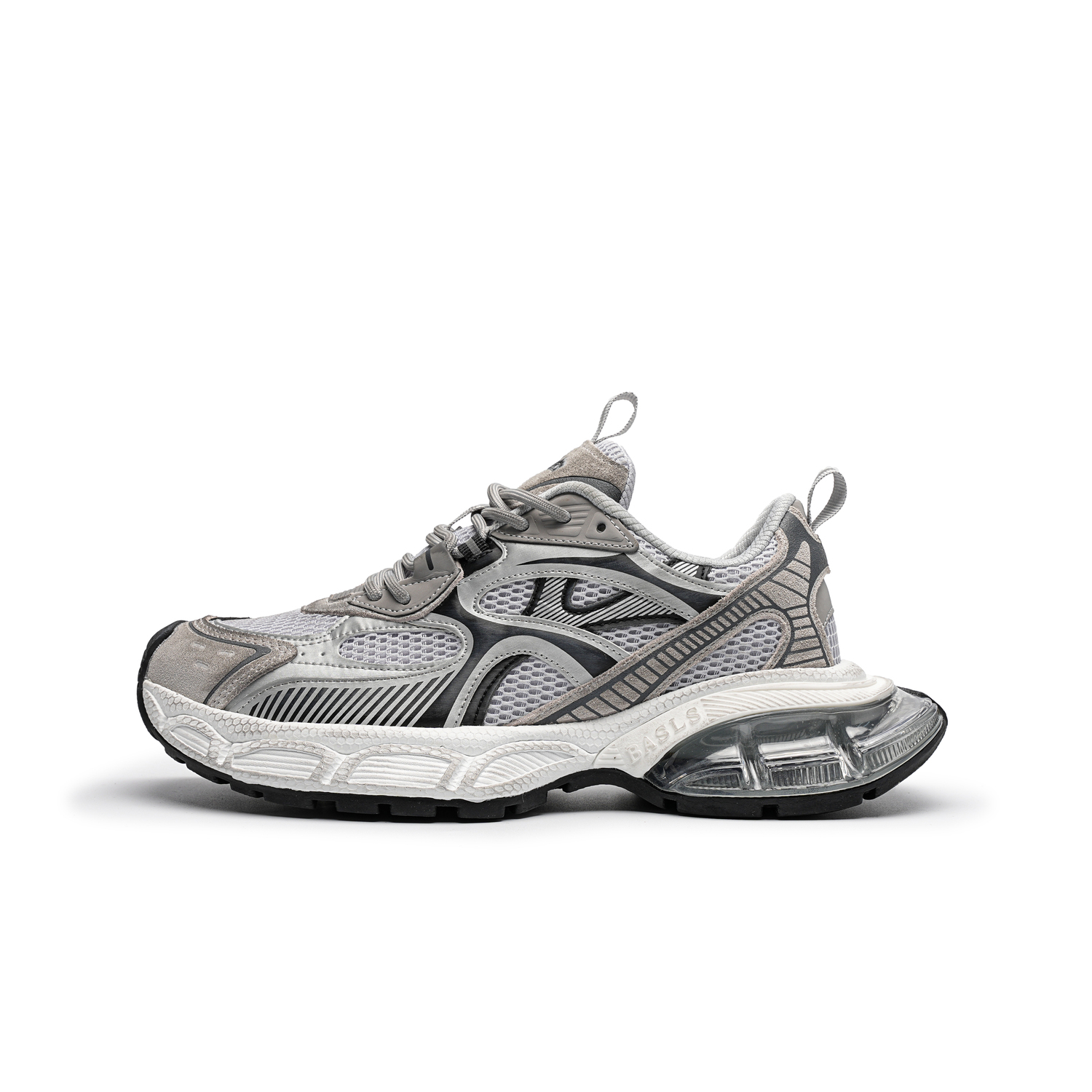 

Баше серия дышащие и нескользящие низкие массивные кроссовки унисекс BASLS, серебряный Distressed