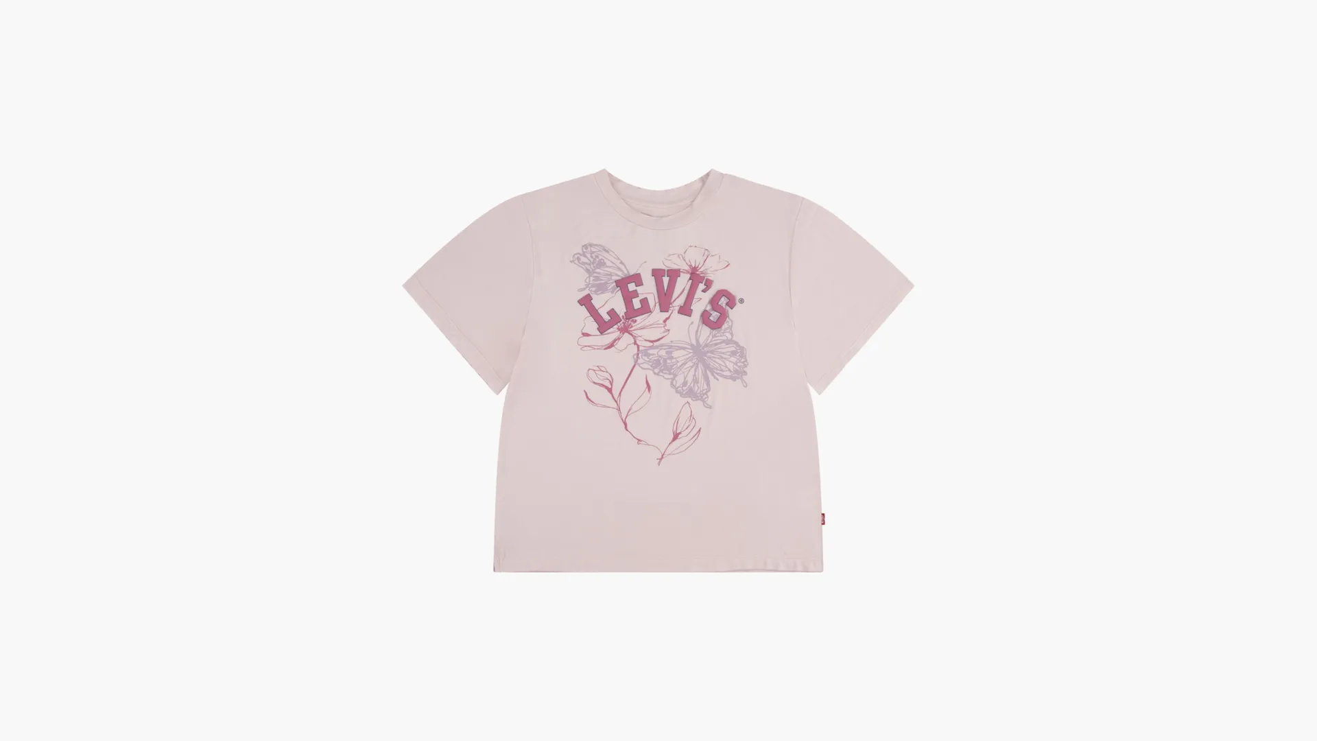 

Футболка оверсайз с цветочным принтом для больших девочек 7–16 лет Levi's, цвет Lotus