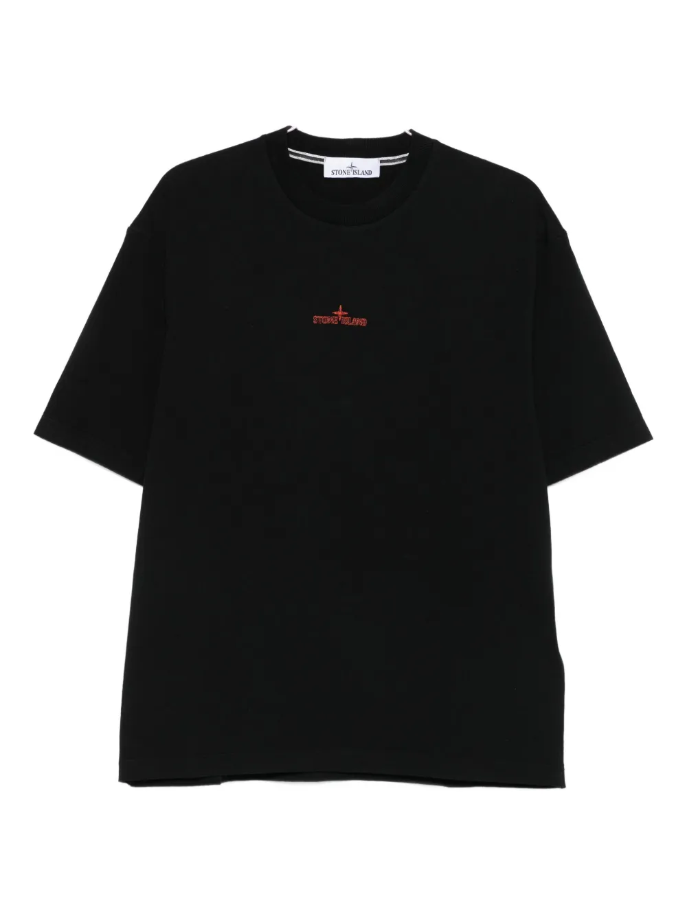 

Футболка с вышитым логотипом Stone Island, черный