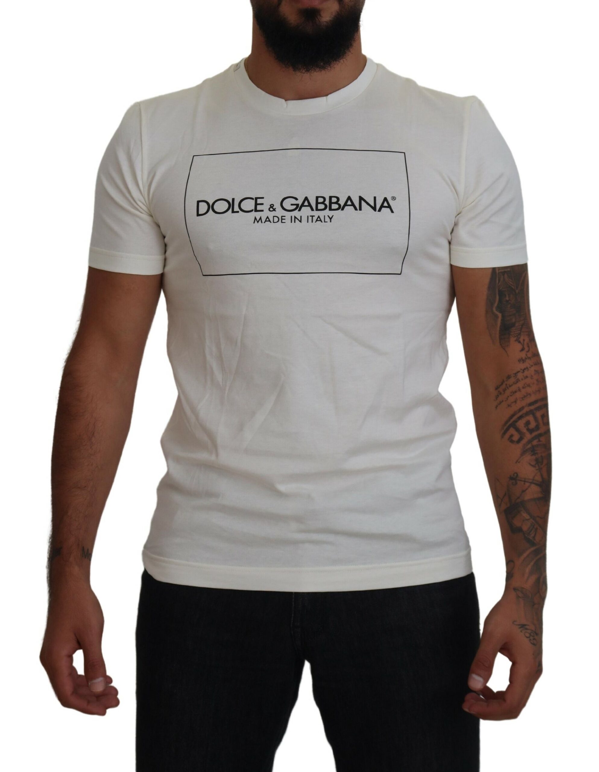 

Элегантная футболка с круглым вырезом цвета Off-White Dolce & Gabbana, белый