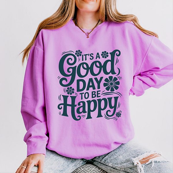 

Футболка с принтом "It's a good day to be happy flowers" Simply Sage Market, Neon Violet, Зеленый, Футболка с принтом "It's a good day to be happy flowers" Simply Sage Market, Neon Violet