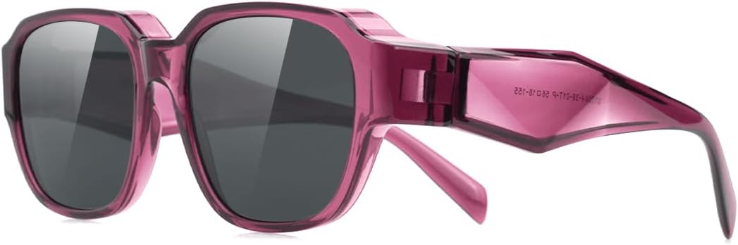 

Солнцезащитные очки Meeloog Polarized Small Fit Over Glasses для женщин, винтажные ретро-очки прямоугольной формы с защитой от УФ-излучения, MST0064, P1 Wine Frame/Dark Grey Lens