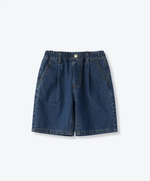 Детские шорты MUSINSA STANDARD KIDS широкие из хлопка мидиум индиго — фото 2