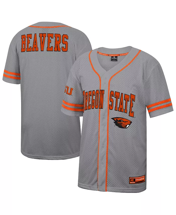 

Мужская серая бейсбольная джерси Oregon State Beavers Free Spirited Colosseum