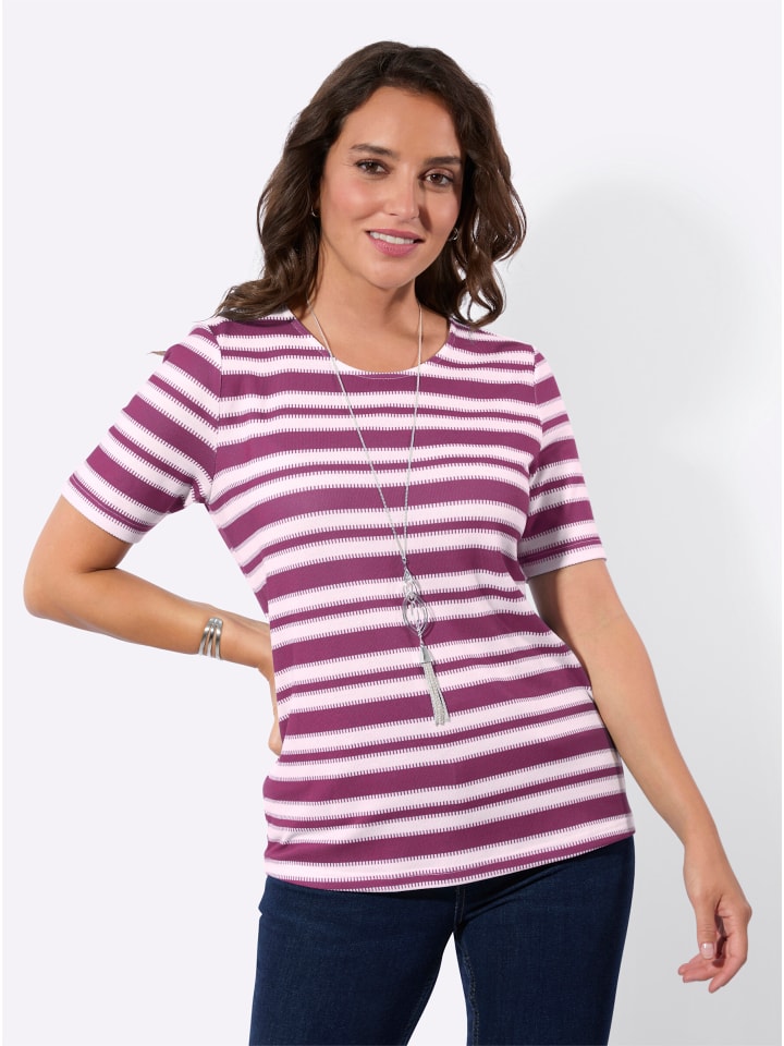 

Рубашка с короткими рукавами в фиолетово-белую полоску WITT WEIDEN