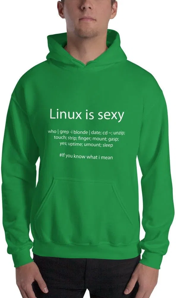 Linux — это круто! — Толстовка с капюшоном (белый текст)
