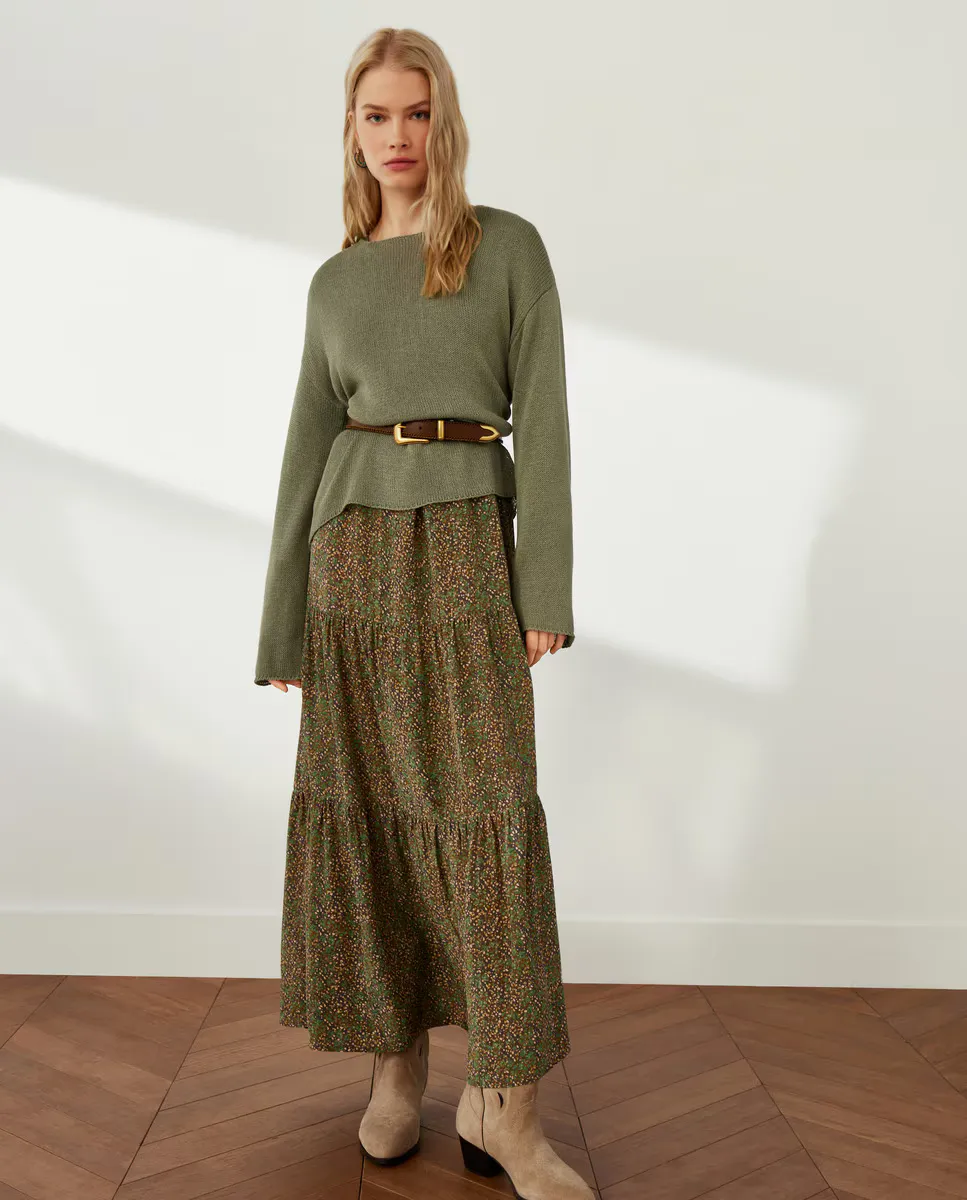 

Женский свитер с круглым вырезом Southern Cotton, флуоресцентный зеленый