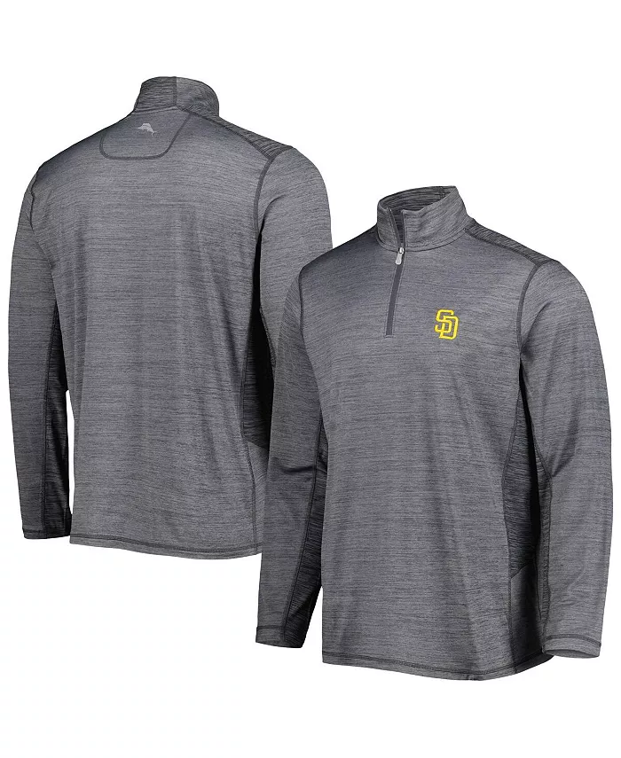 

Мужская серая толстовка Delray IslandZone с полузастежкой San Diego Padres Tommy Bahama