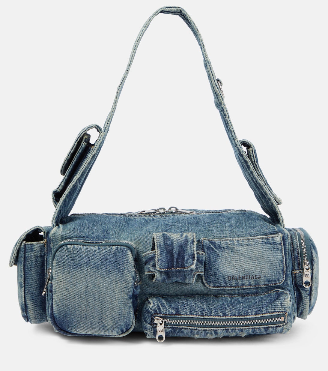 

Суперстильный маленький джинсовый кроссбоди Balenciaga, Vintage Blue