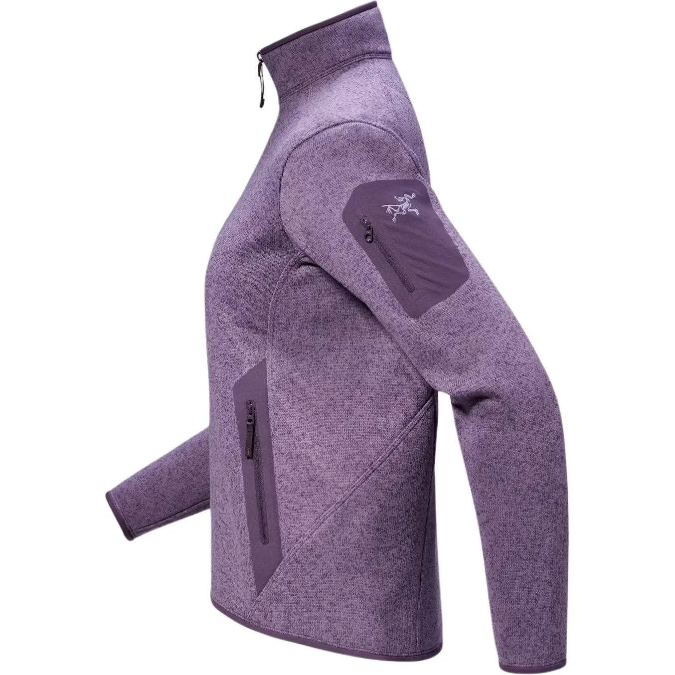 Женский флисовый кардиган Arc'teryx Covert Cardigan Arcteryx, Fluorite Purple Gray/Moondrop Heather — фото 3