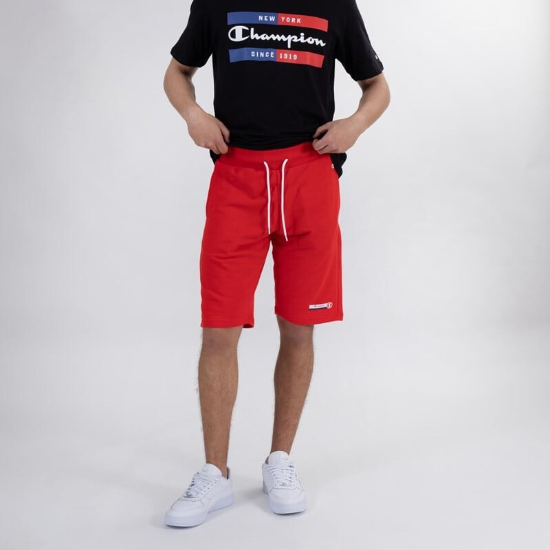 

Мужские махровые шорты с рисунком Champion, красный