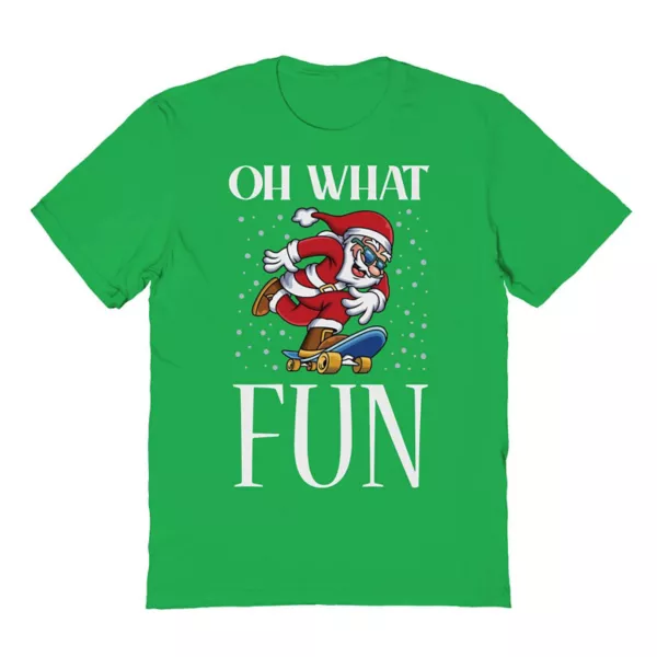 

Мужская футболка с новогодним принтом Santa oh what fun Licensed Character, цвет irish green