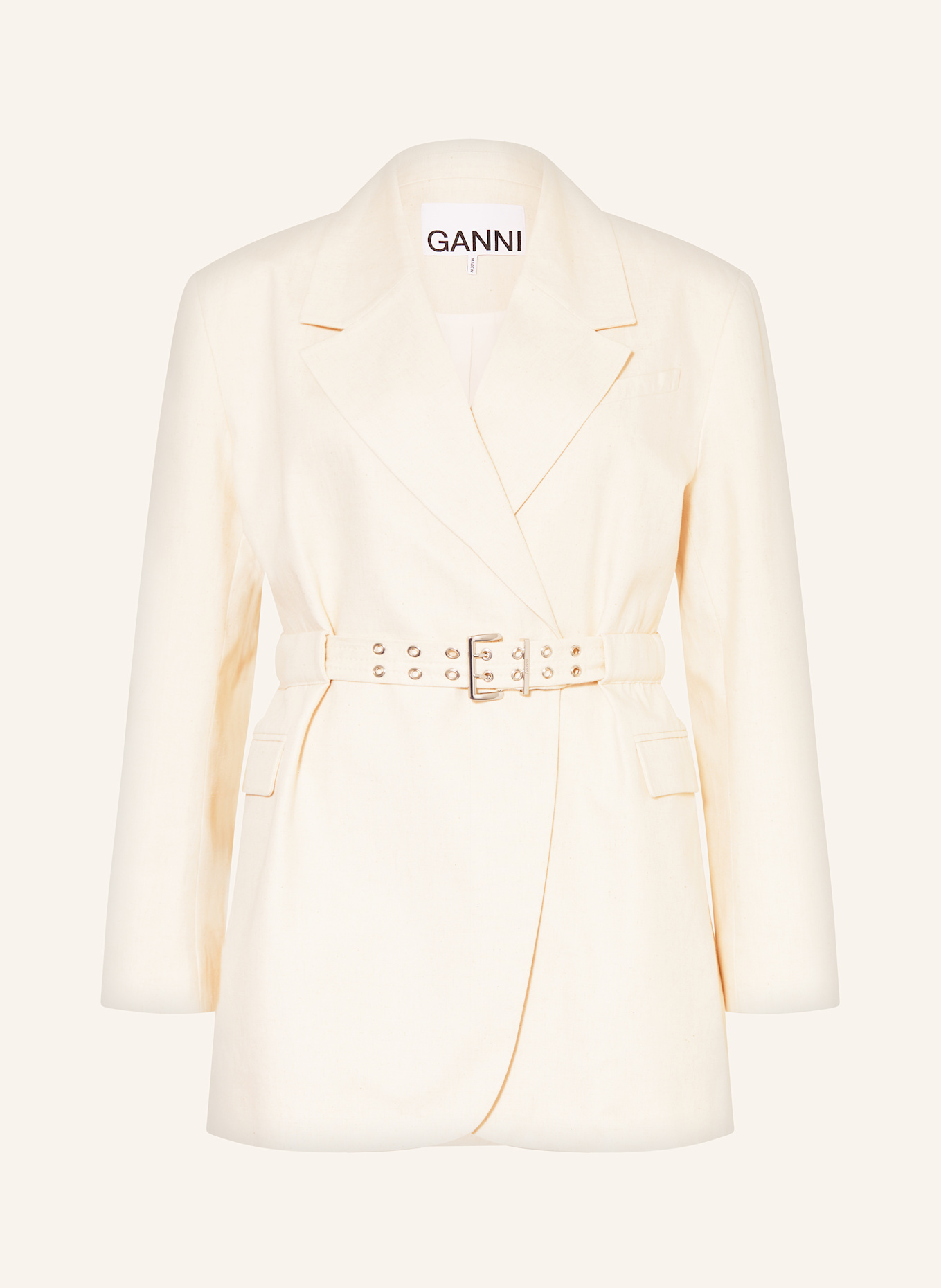 

Длинный блейзер Ganni, бежевый
