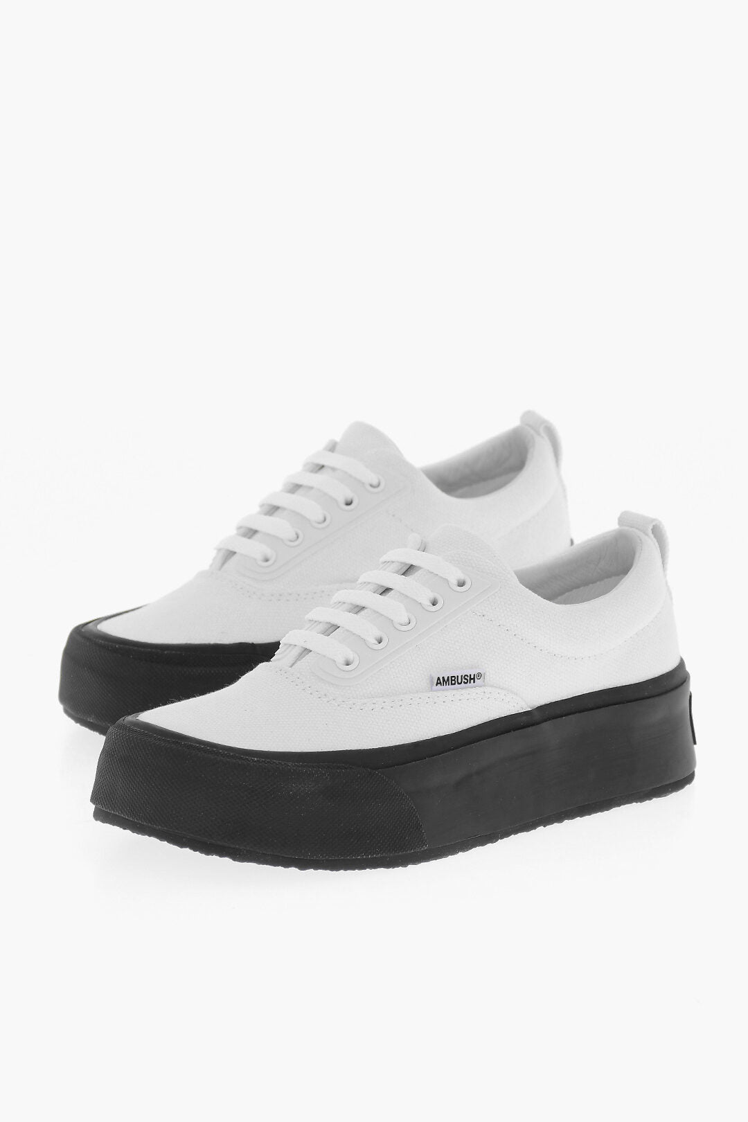 

Кроссовки Ambush Canvas Low Top с контрастной подошвой, черный/белый