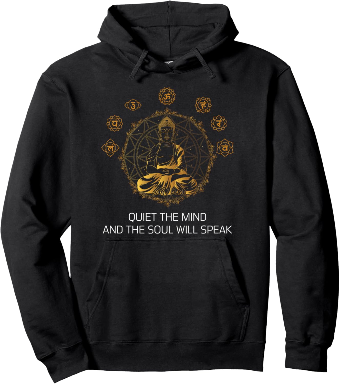 

Худи с изображением мандалы Будды и Шакры Buddist Yoga Meditation Chakra Gift, черный